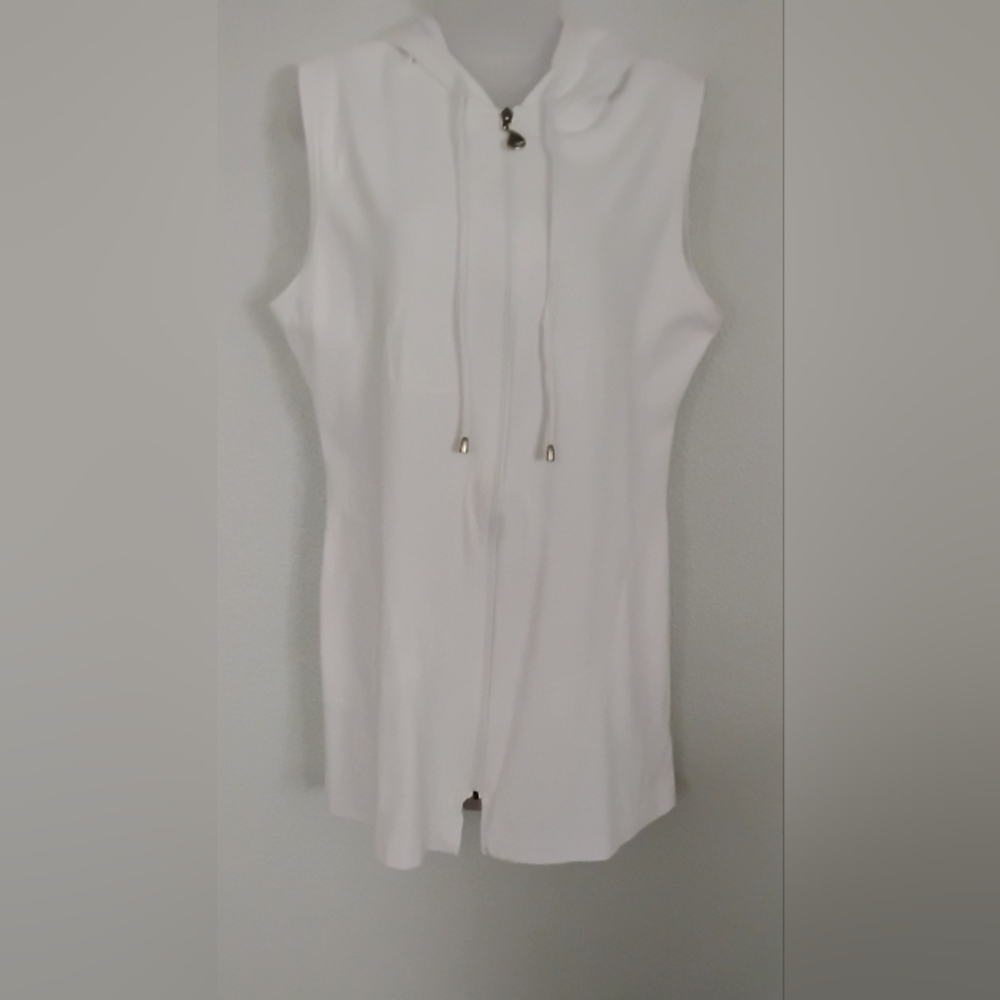 White Sleeveless Hoodie Dress